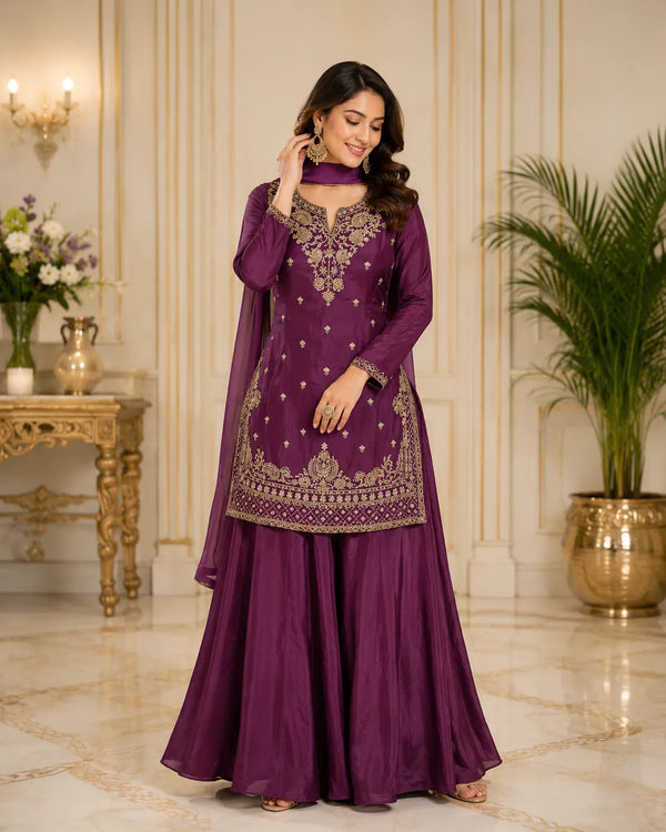 Adaa Emboidered Sharara Set