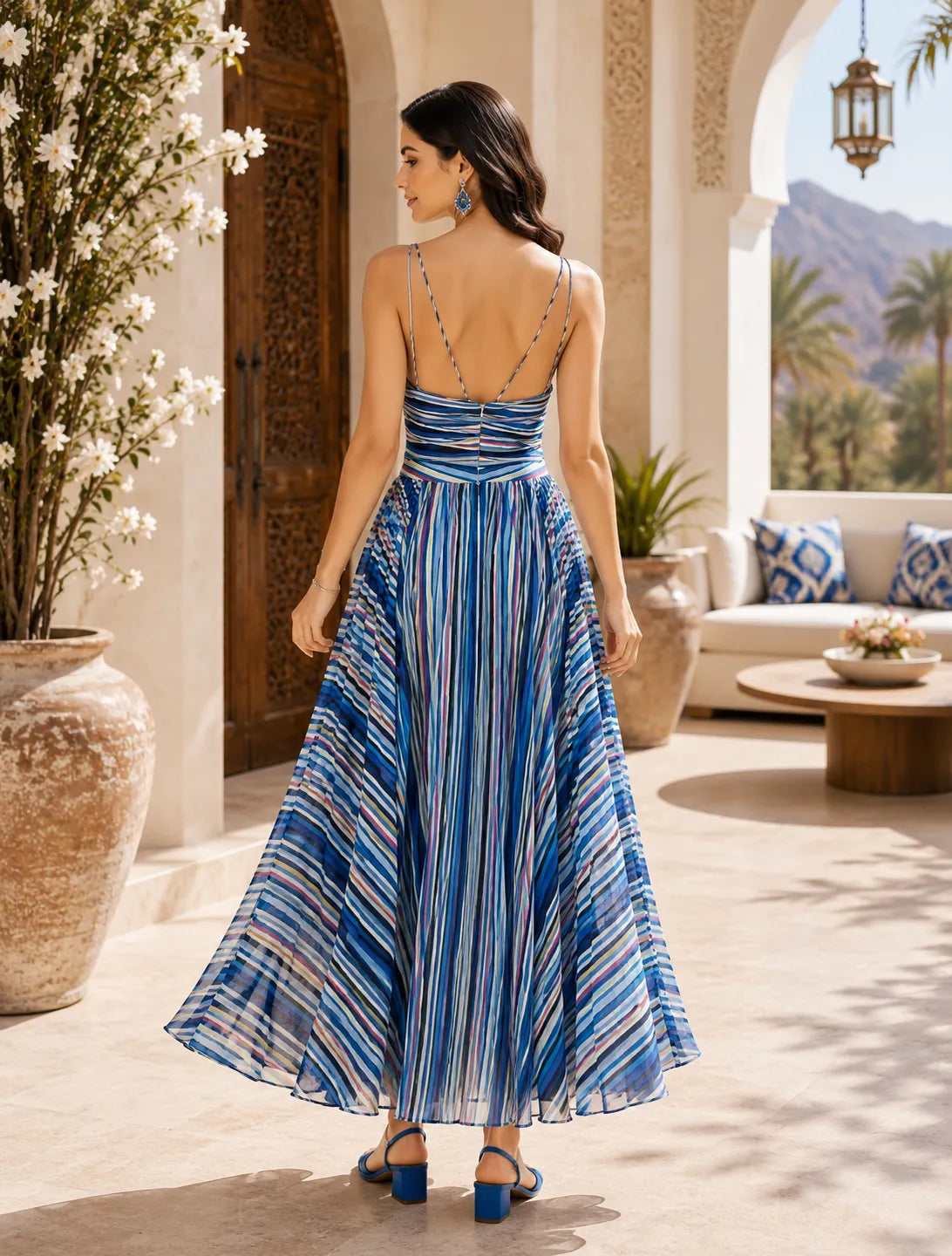 Azure & Amethyst Striped Dress