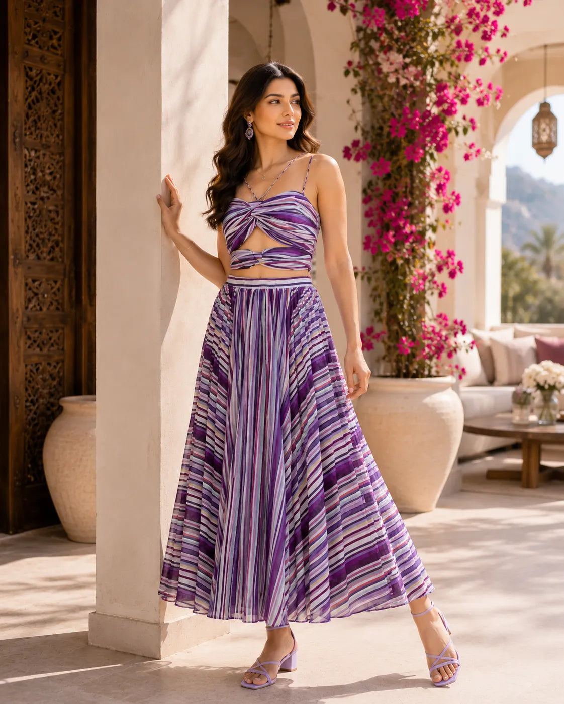 Azure & Amethyst Striped Dress