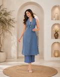 Azure Charm Linen Co Ord Set