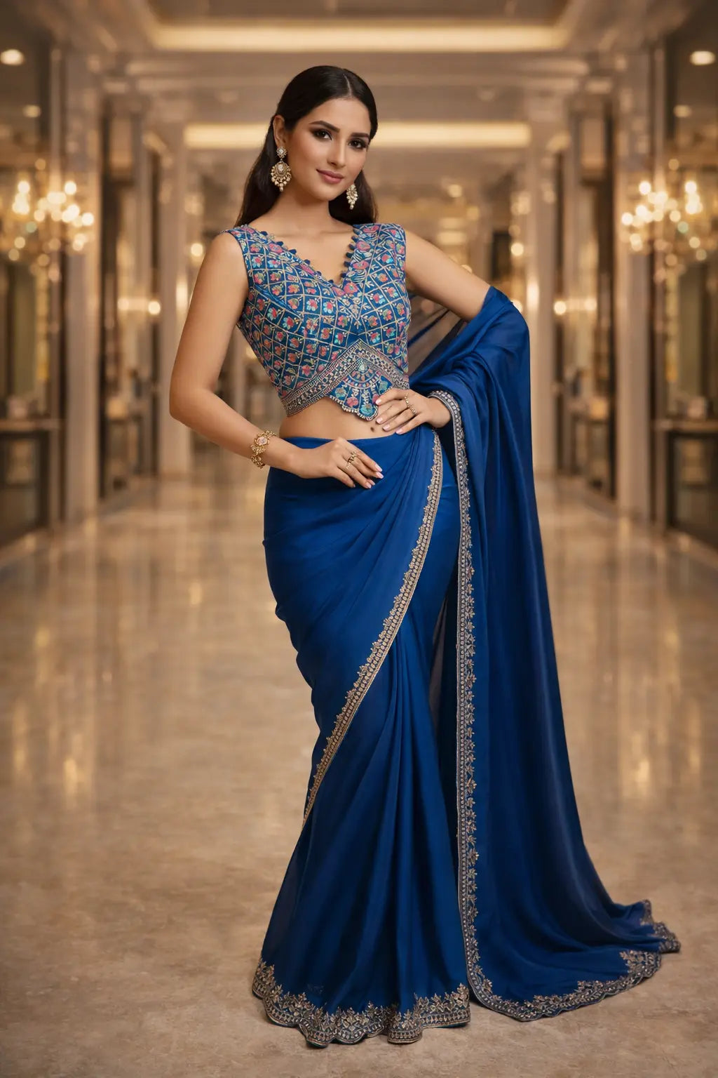 Azure Heritage Blouse