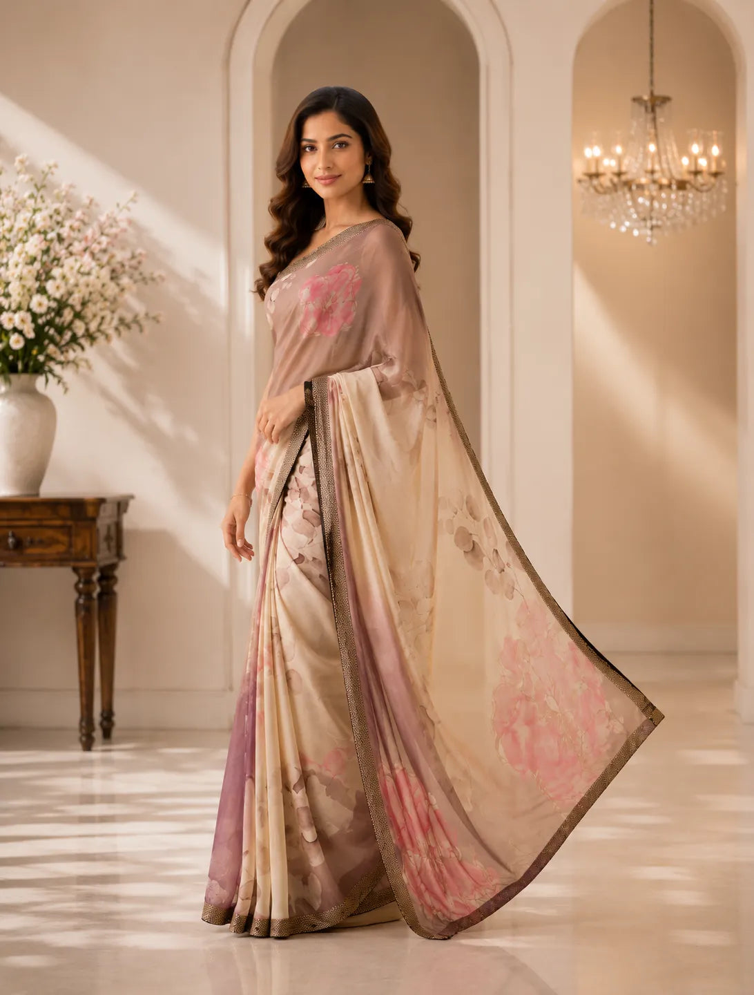 Bloom Printed Chiffon Saree
