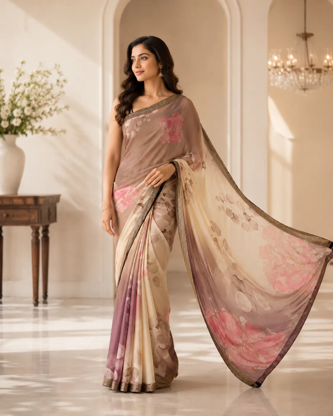 Bloom Printed Chiffon Saree