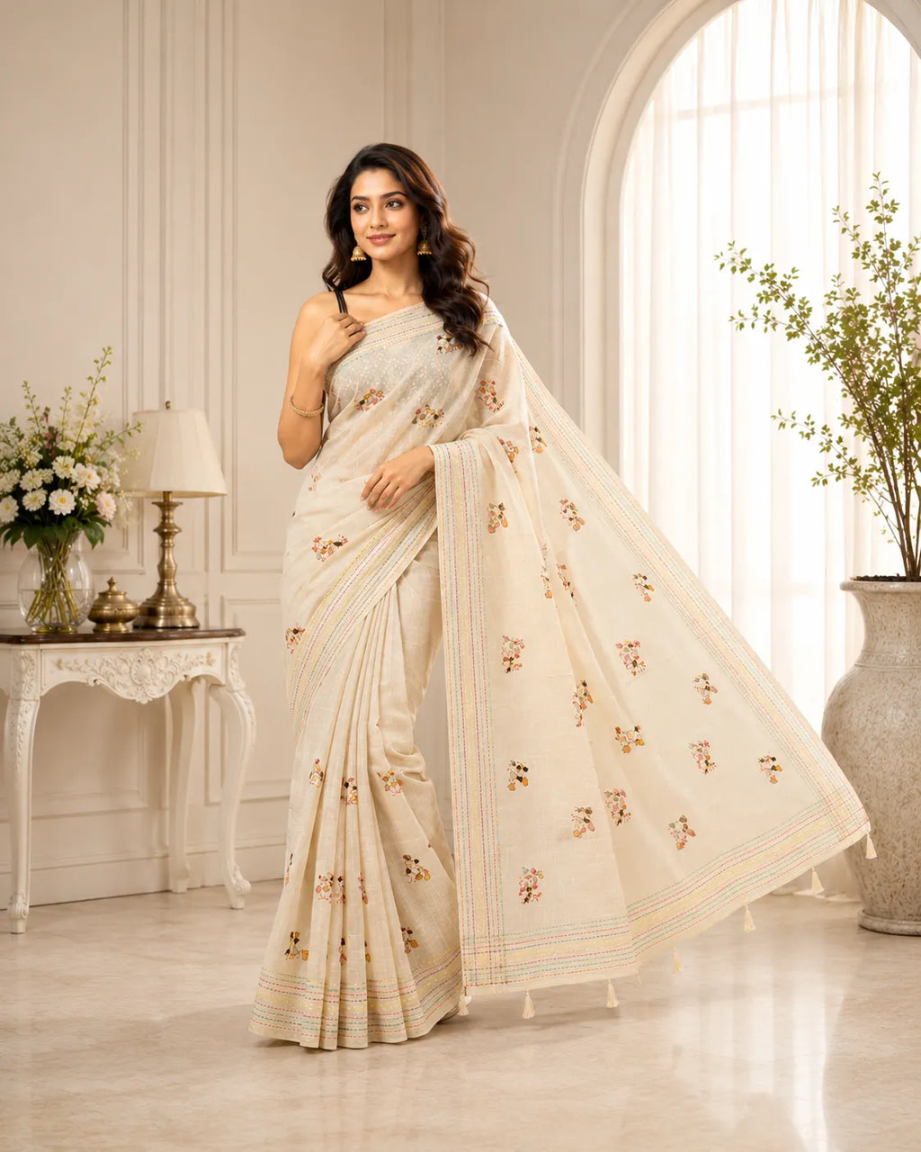 Bloomline Handwoven Cotton Saree