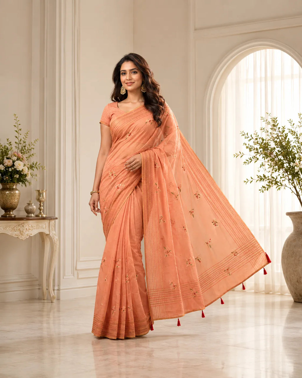 Bloomline Handwoven Cotton Saree