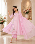 Blush Bloom Anarkali Cotton Suit Set