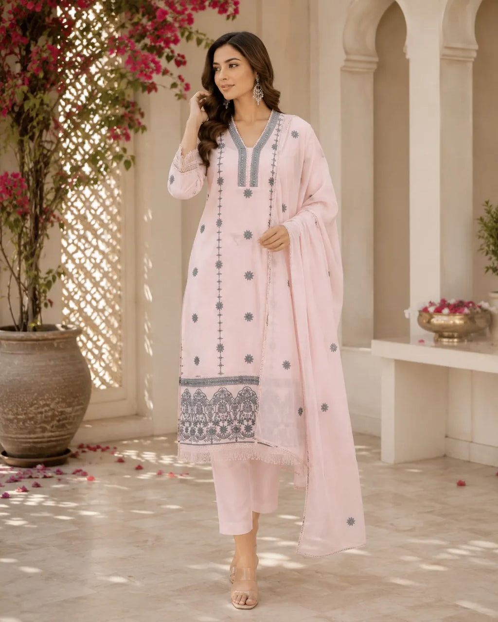 Blush Bloom Cotton Suit Set