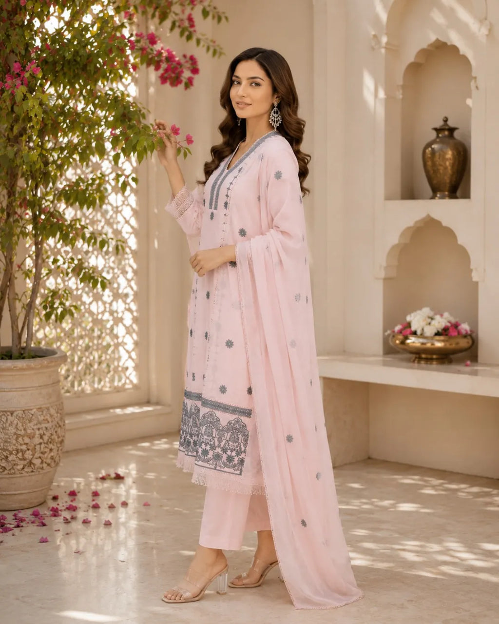 Blush Bloom Cotton Suit Set