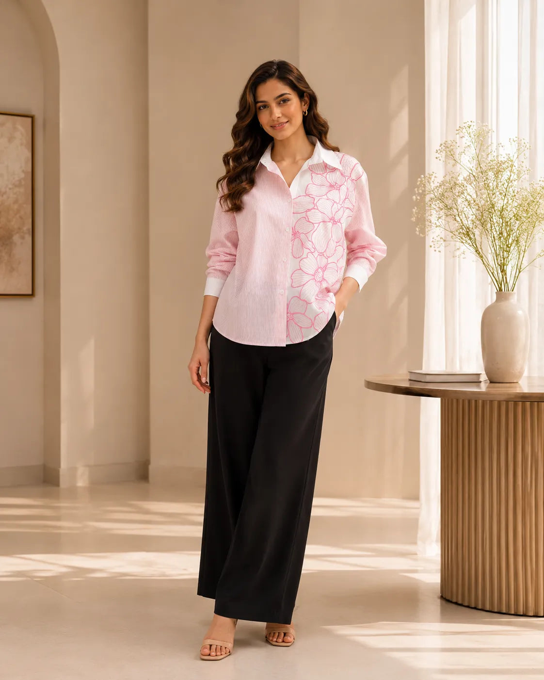Blush Bloom Stripe Shirt