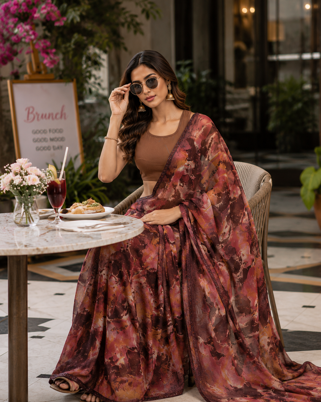 Blush Breeze Georgette Saree