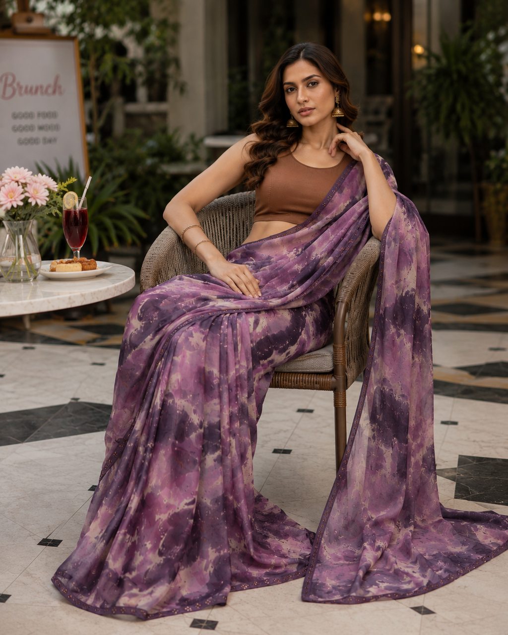 Blush Breeze Georgette Saree