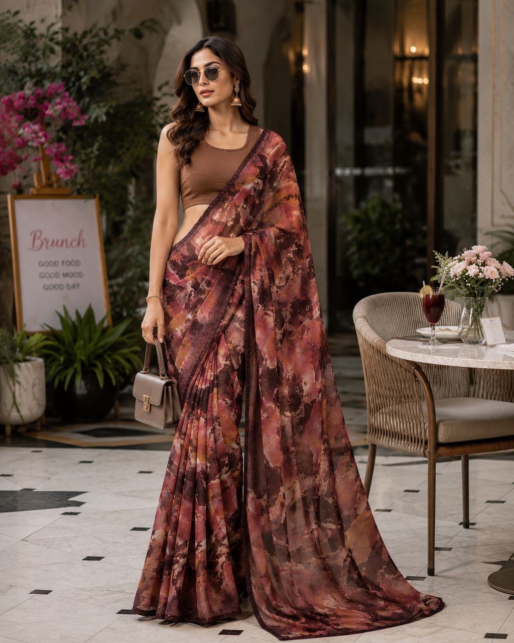 Blush Breeze Georgette Saree