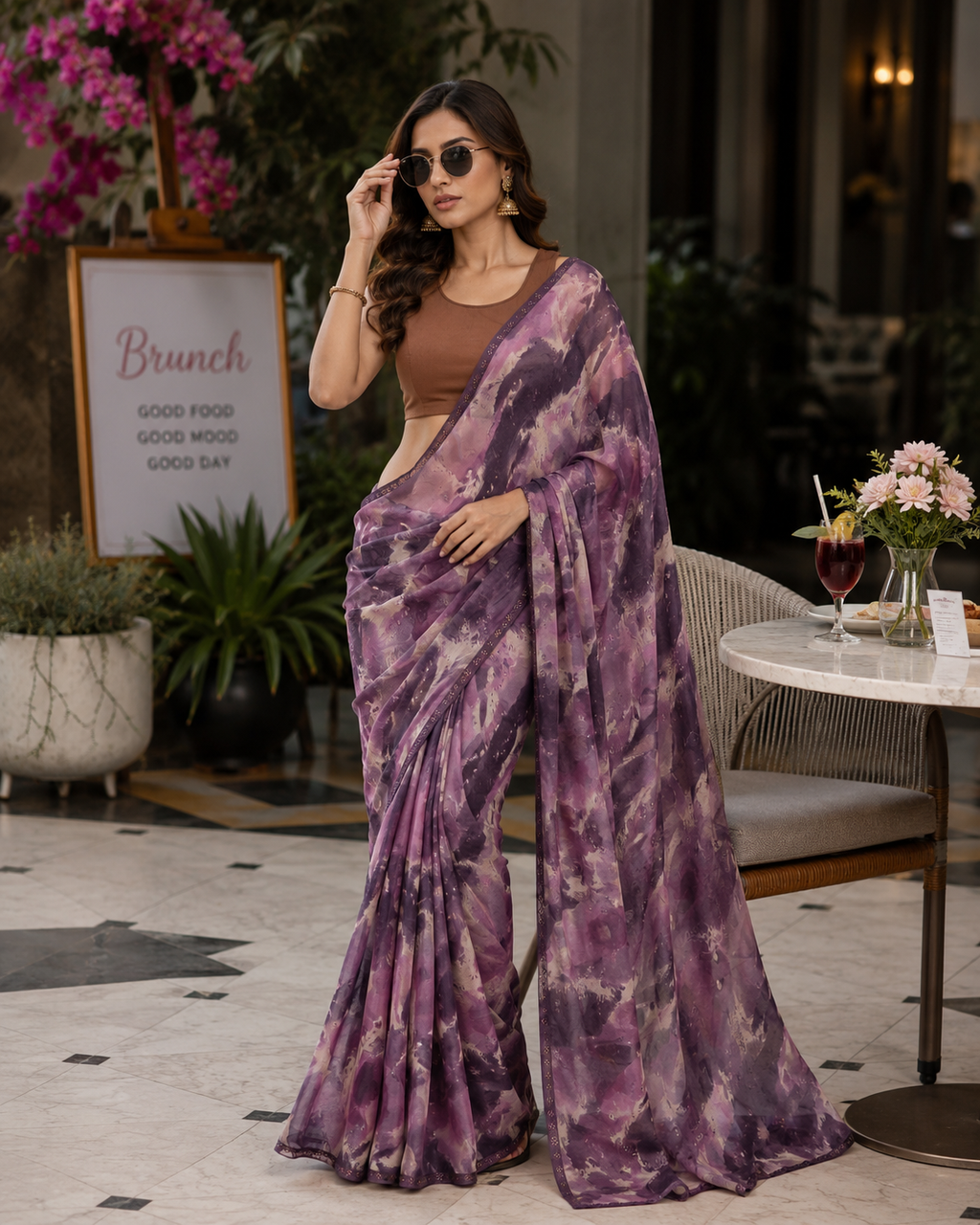 Blush Breeze Georgette Saree