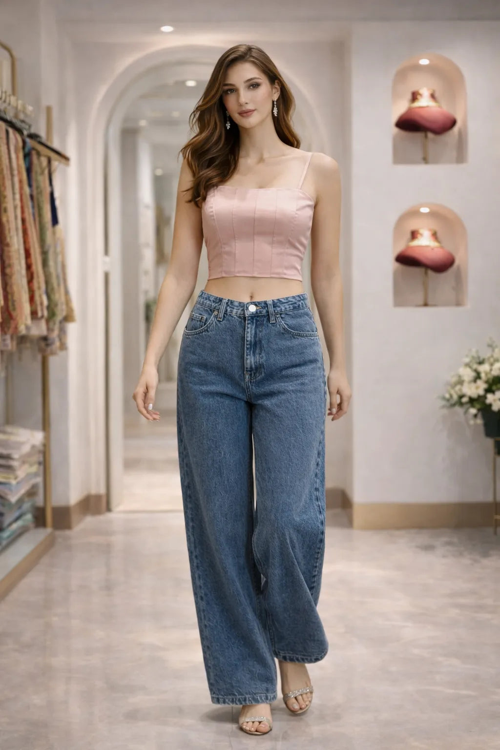 Blush Corset Crop Top