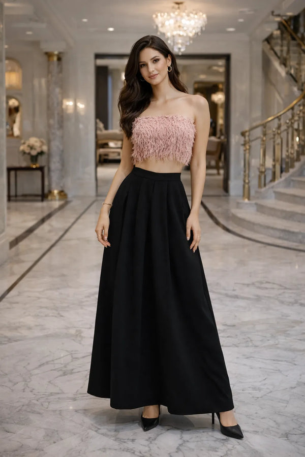 Blush Feather Tube Top