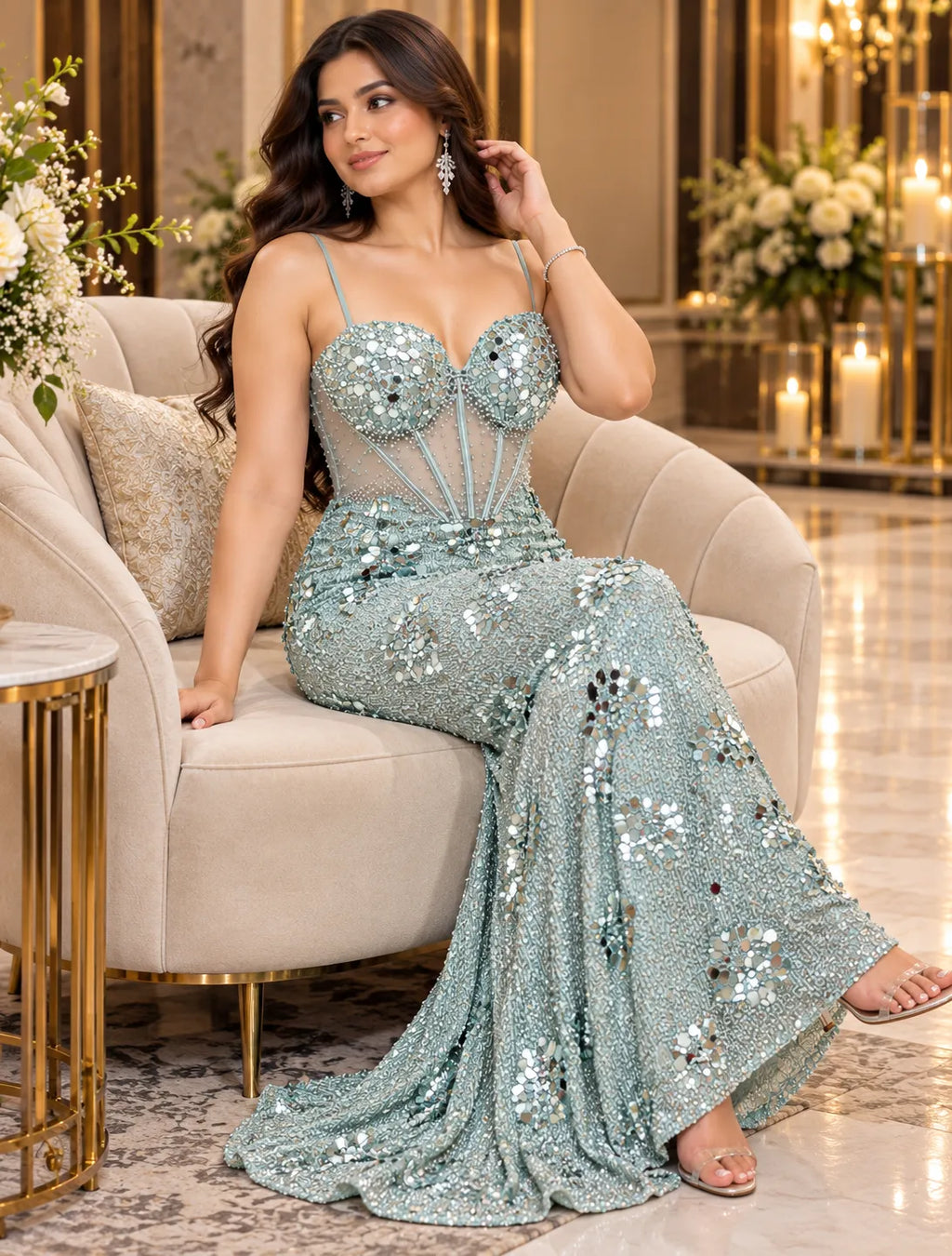 Celestia Sculpted Corset Gown