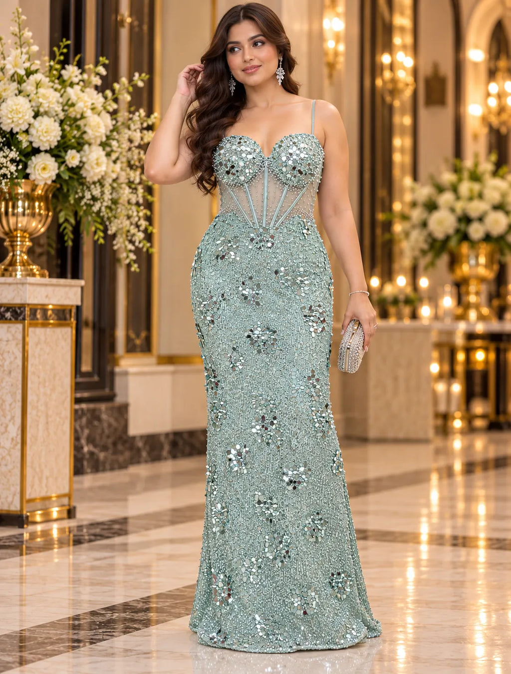 Celestia Sculpted Corset Gown