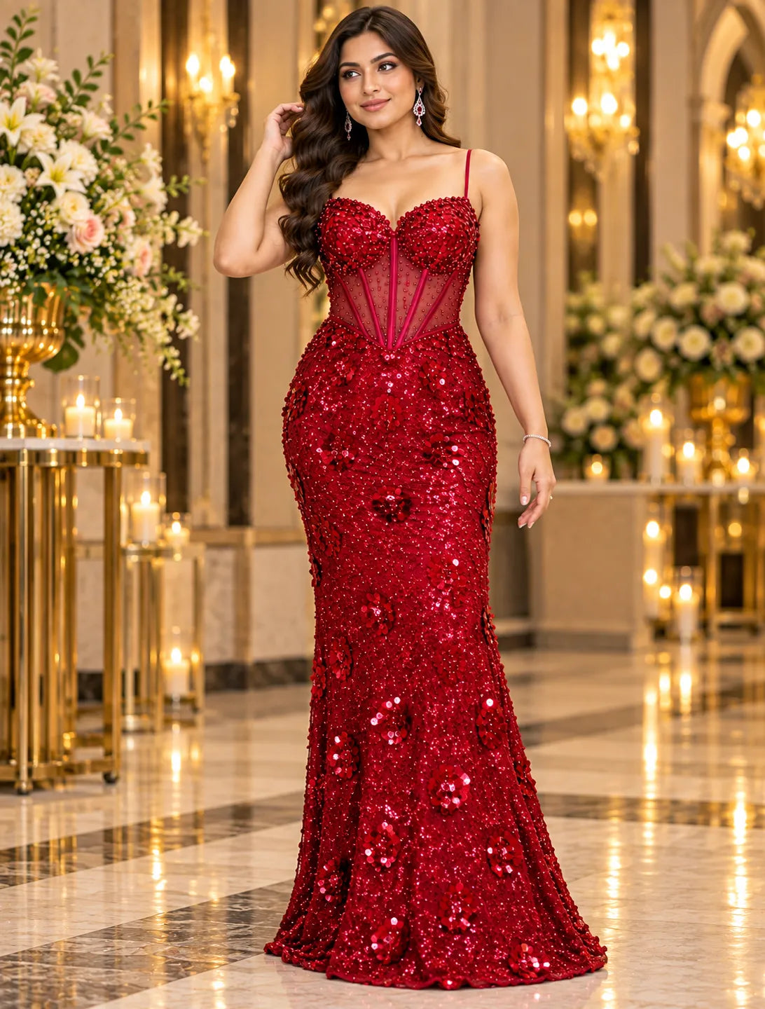Celestia Sculpted Corset Gown