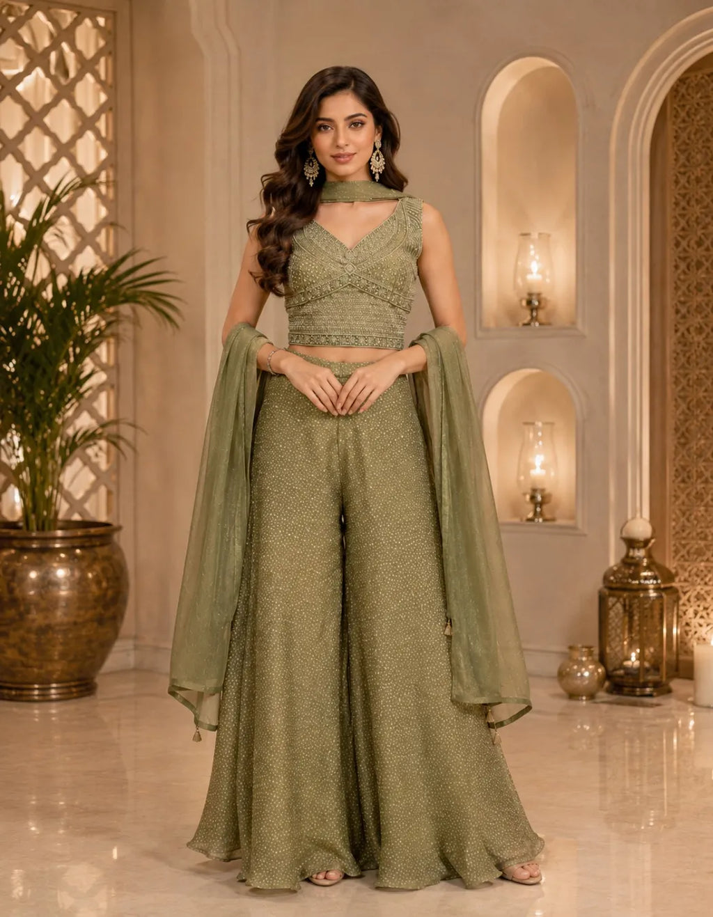 Celestial Shimmer Palazzo Set