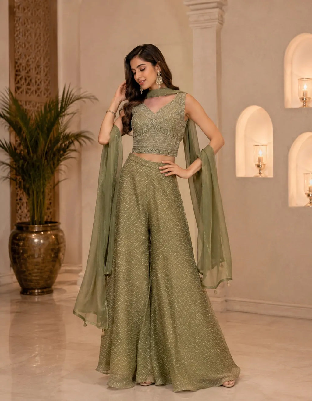 Celestial Shimmer Palazzo Set