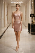 Champagne Shimmer-Skirt Co-ord
