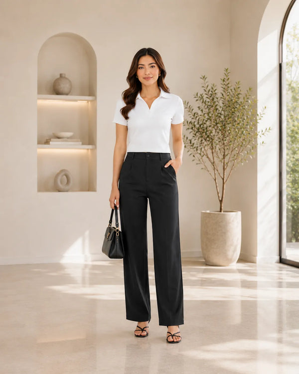 Classic Luxe Polo Knit Top