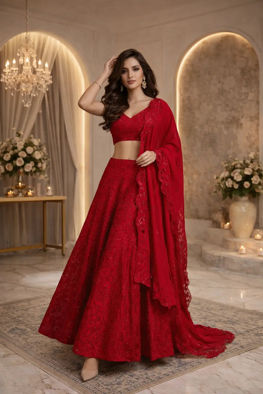 Crimson Royal Heirloom Lehenga