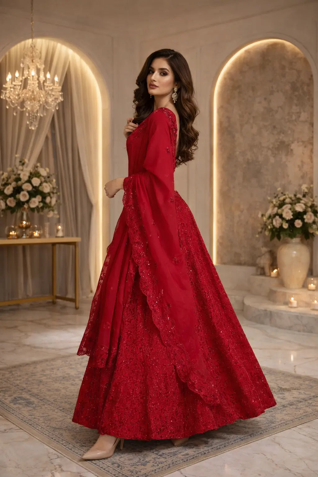 Crimson Royal Heirloom Lehenga