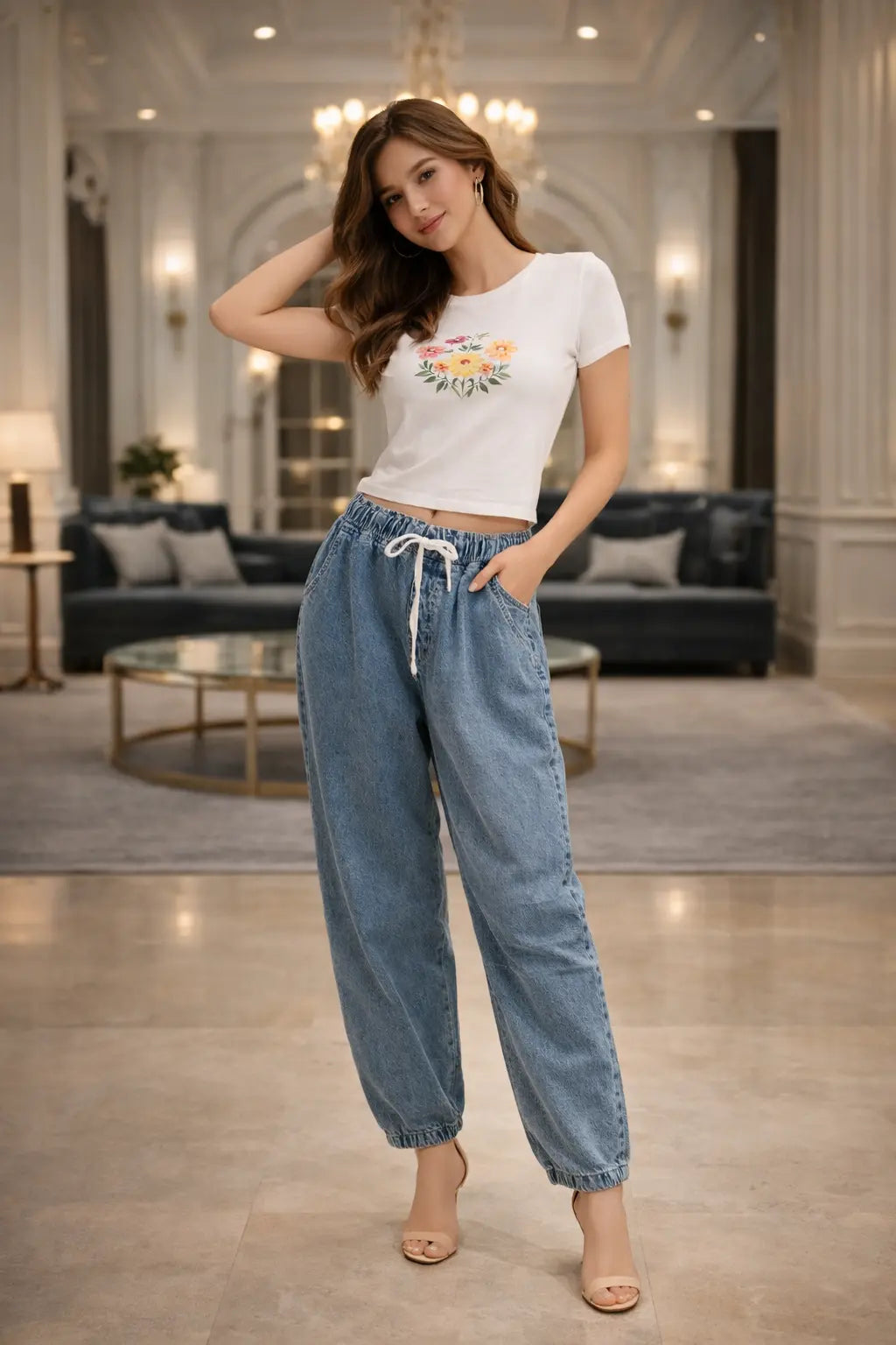 Ease Flow Denim Joggers