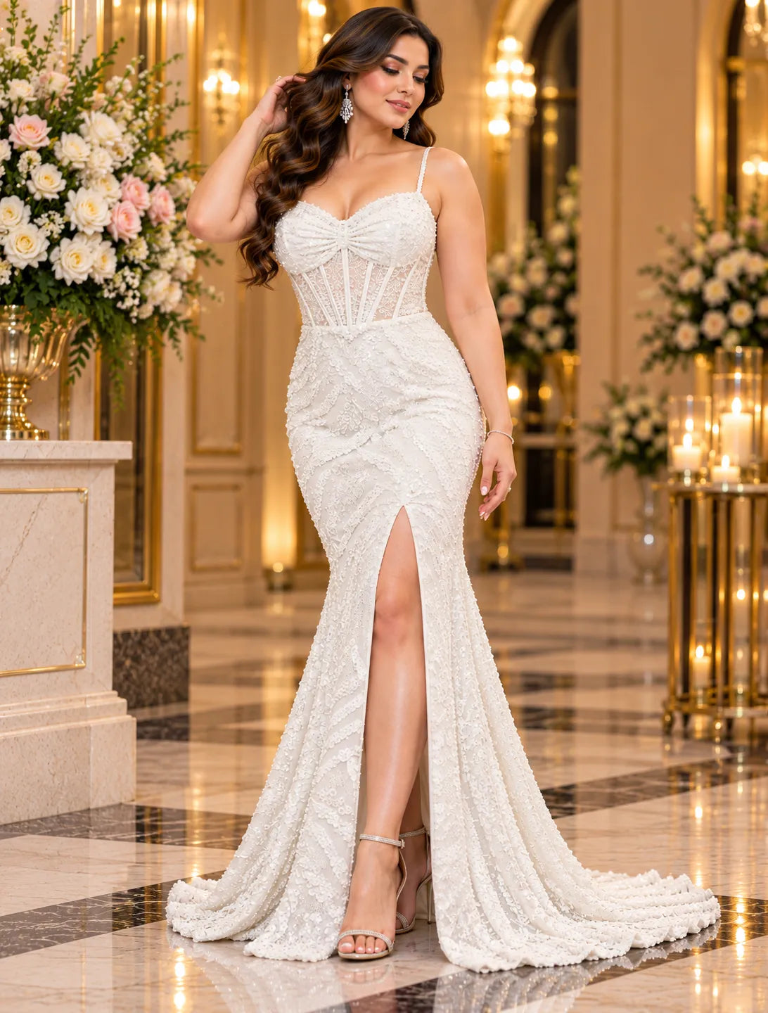 Elaris Corset Slit Gown