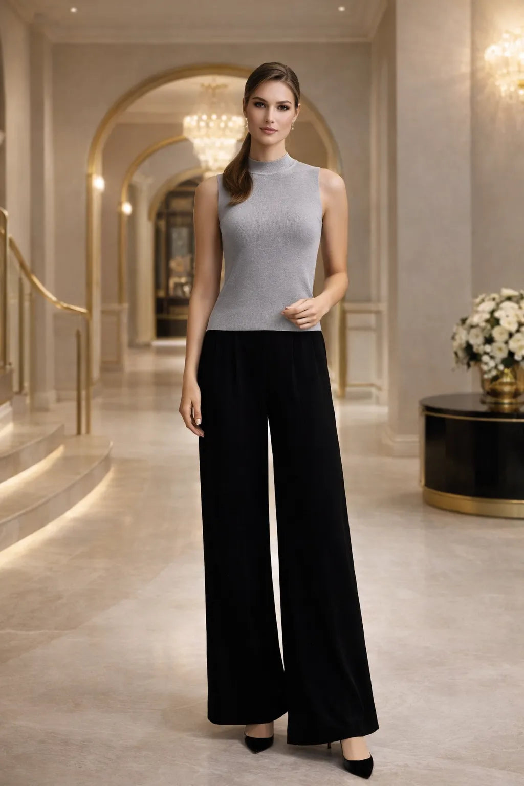 Elegant Mock Neck Fitted Top