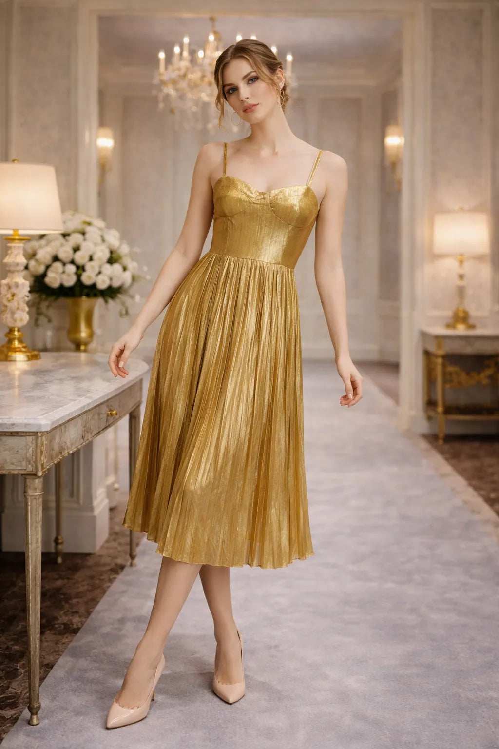 Elegant Pleated Dress