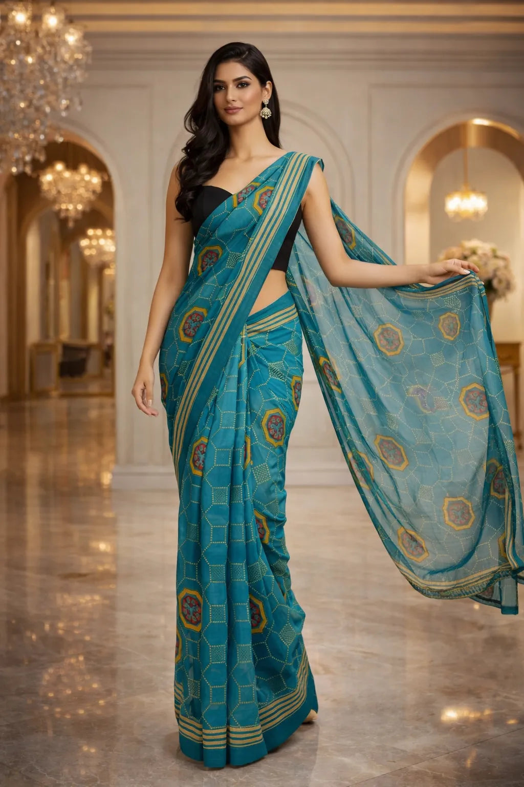 Elegant Printed Daily Wear Saree