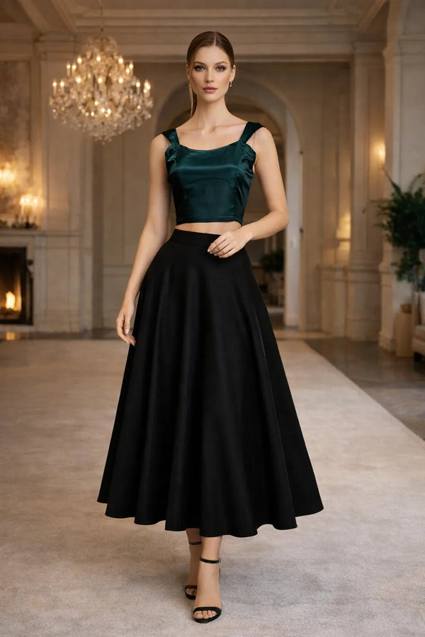 Emerald Satin Elegant Top