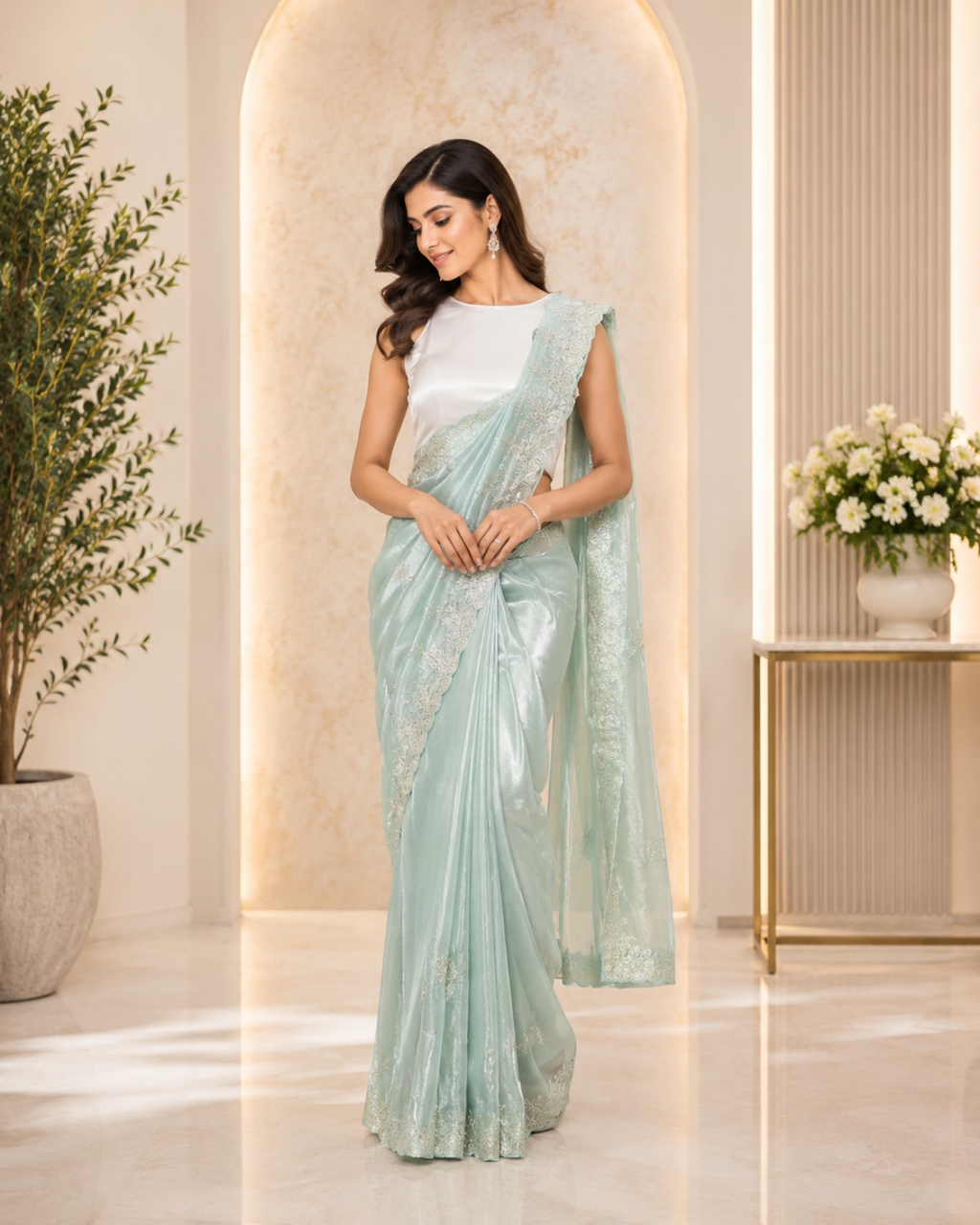 Ethereal Bloom Soft Tissue Silk Saree