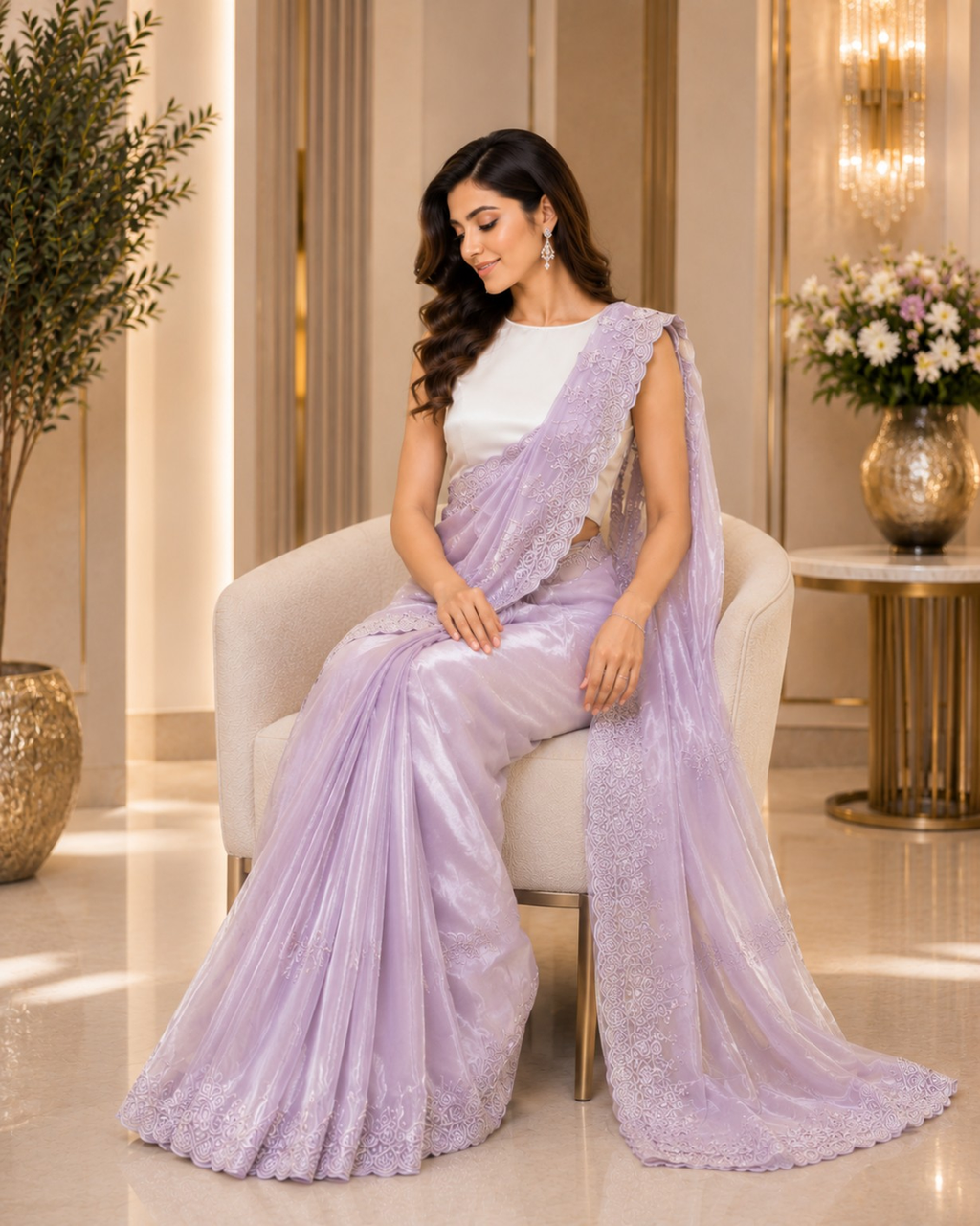 Ethereal Bloom Soft Tissue Silk Saree