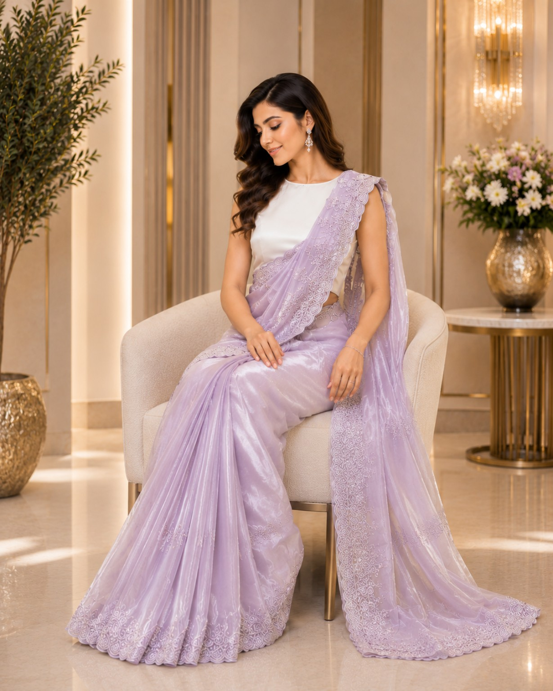 Ethereal Bloom Soft Tissue Silk Saree