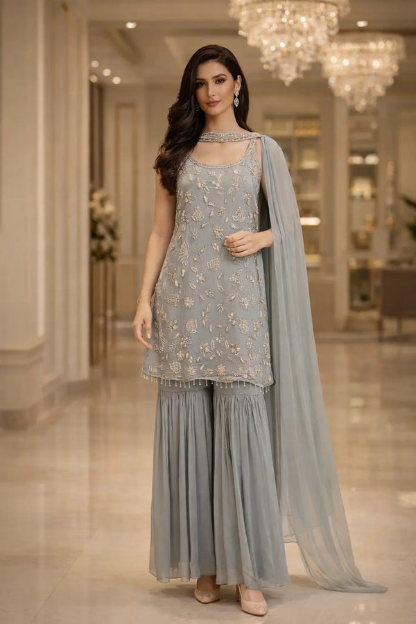 Ethereal Grace Sharara Set