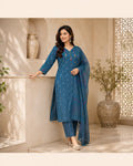 Indigo Grace Cotton Suit Set
