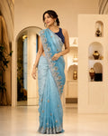 Indraneel Ruched Tissue Saree