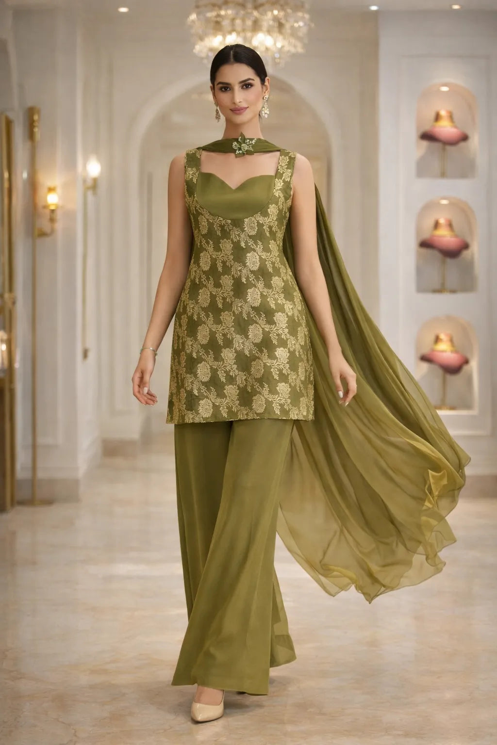 Ishira Brocade Plazo Set