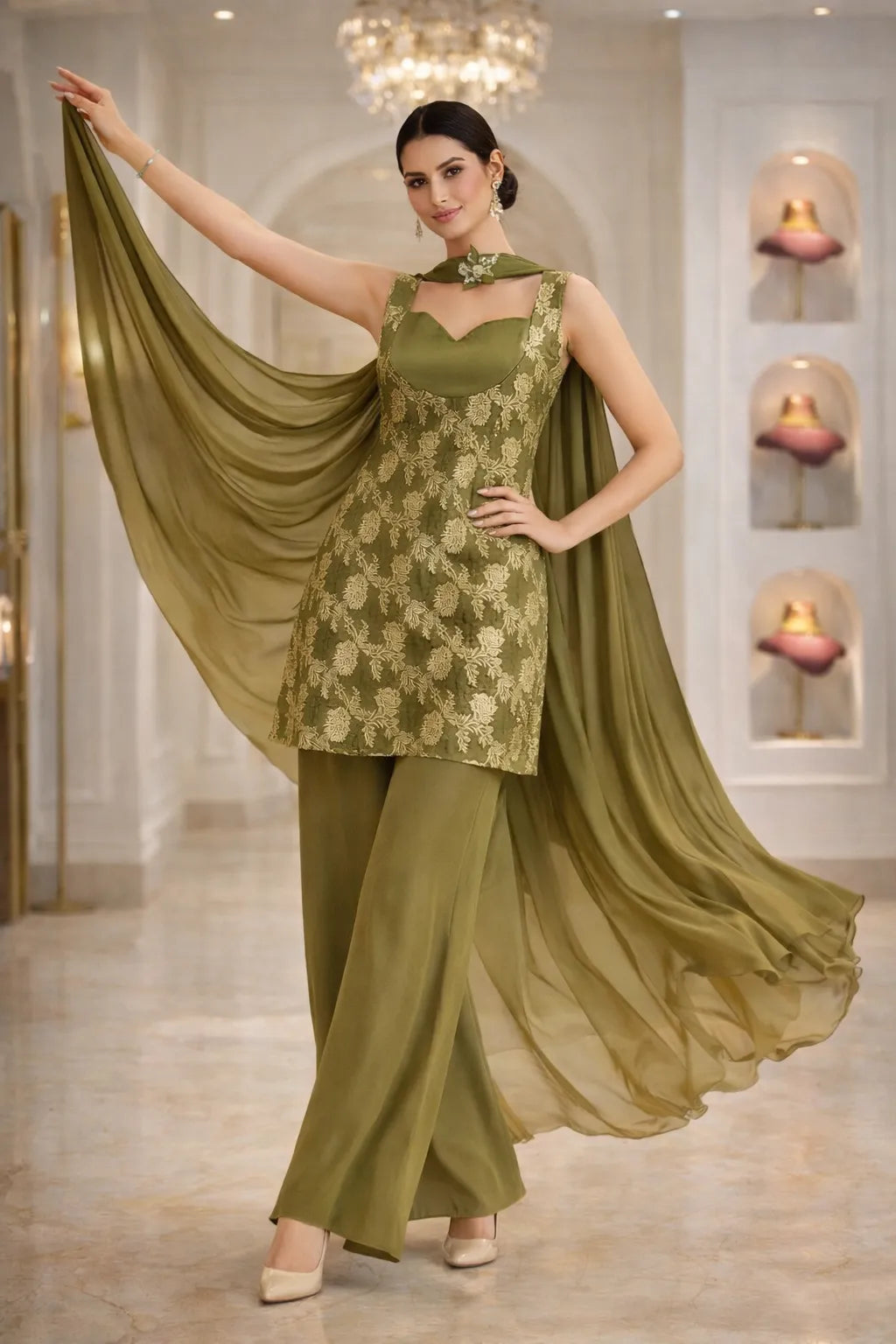 Ishira Brocade Plazo Set