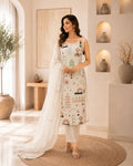 Ivory Boho Embroidered Suit Set