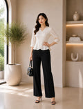 Ivory Elegance Peplum Office Top