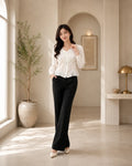 Ivory Grace Tie Up Peplum Top