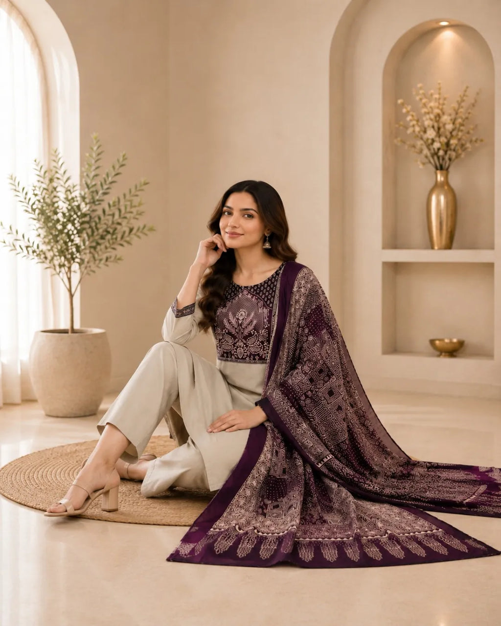 Ivory Royale Cotton Suit Set