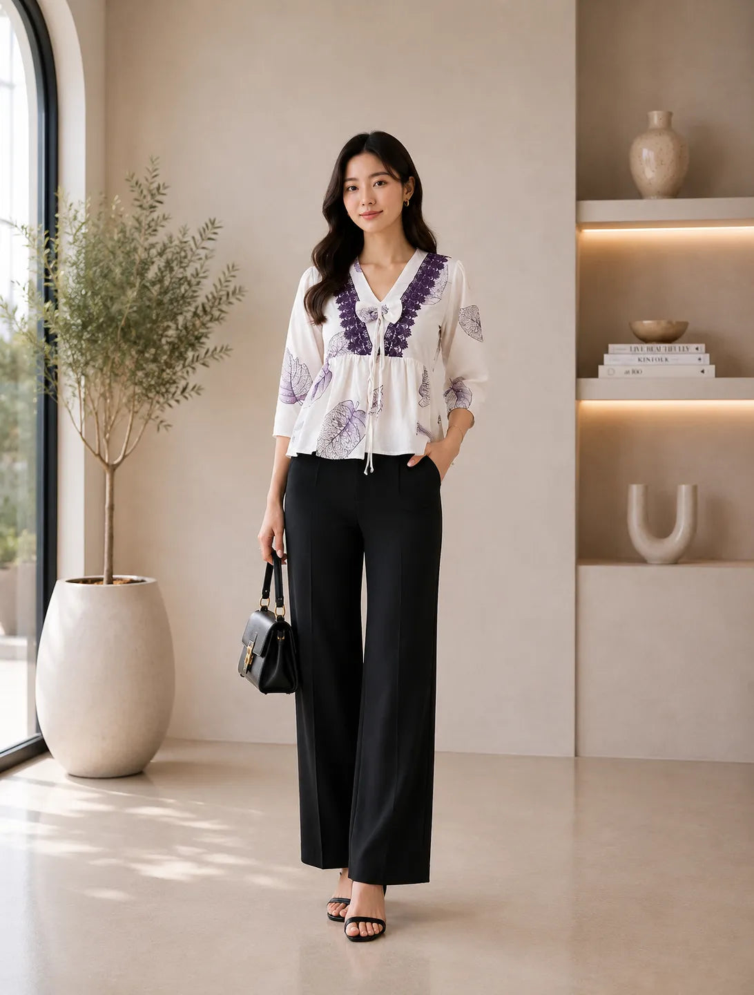 Lavender Bloom Boho Peplum Top