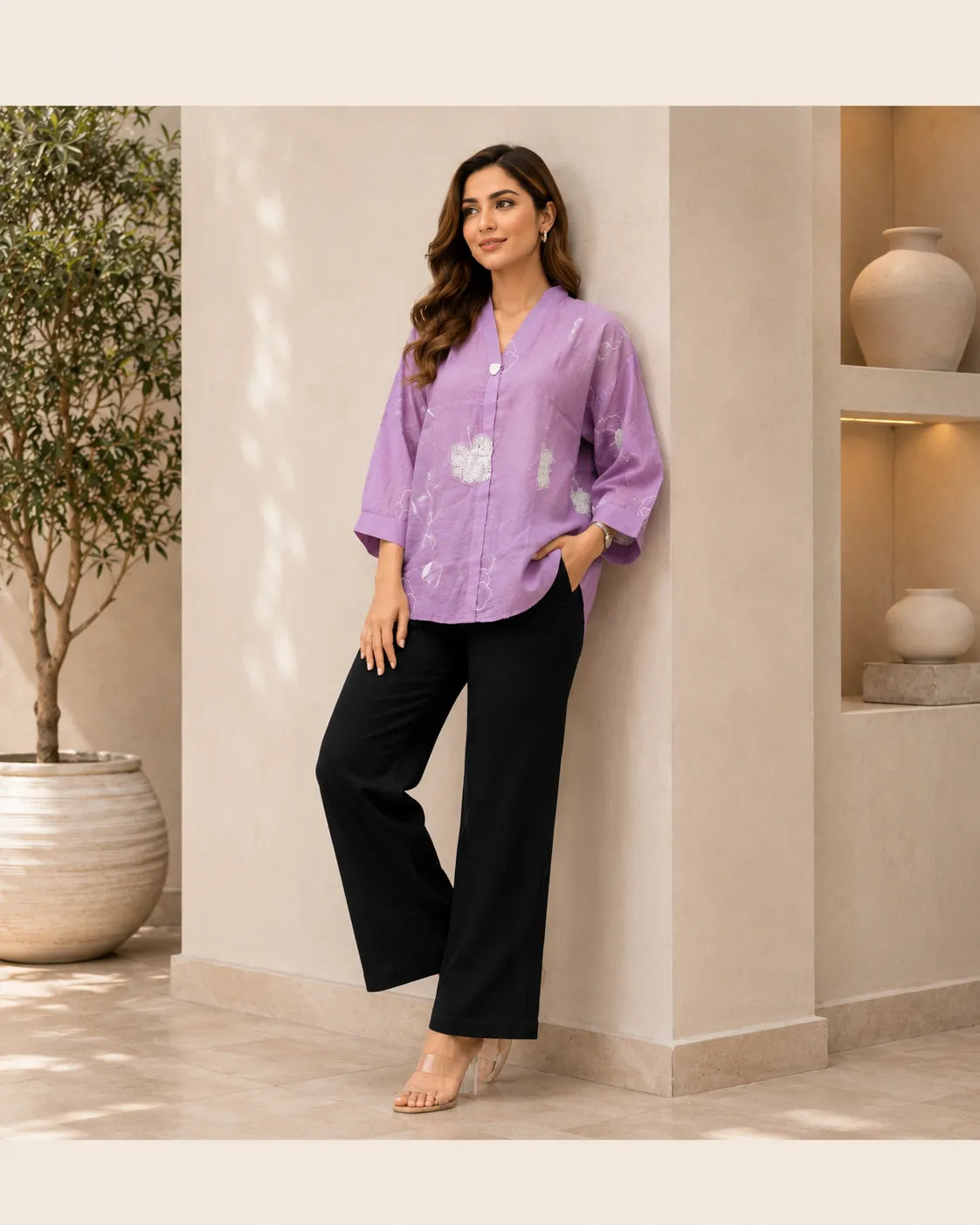 Lavender Bloom Relaxed Fit Top