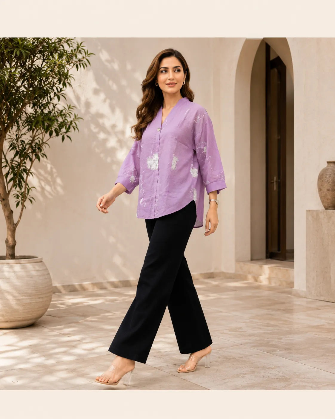Lavender Bloom Relaxed Fit Top