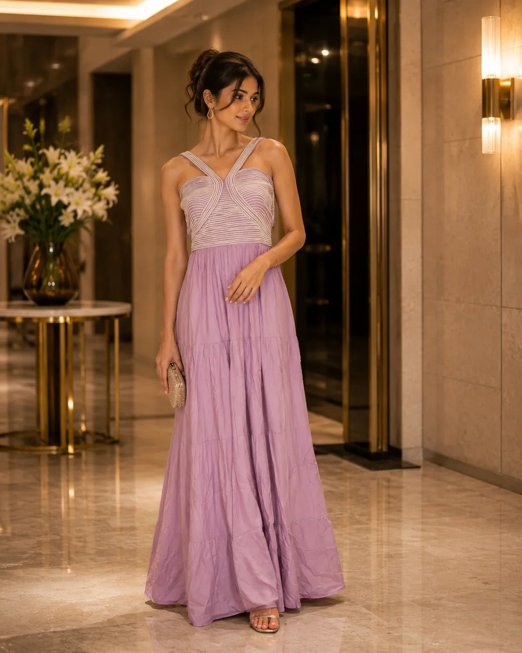 Lavender Grace Tiered Maxi Dress